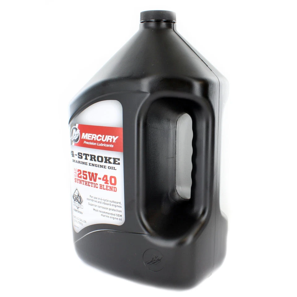 Mercury Marine Nuevo OEM 25W-40 Mezcla Sintética 4 Tiempos Aceite 1 Gal., 92-8M0078630 Foto 4 de 4