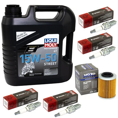 NO-NAME Set für Aprilia RSV 1000 Mille Tuono 2001-05 Inspektion Öl 4L Ölfilter Zündkerze