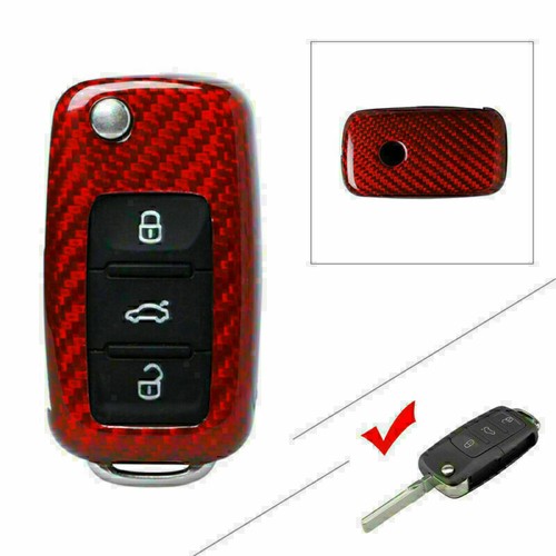 For VW Golf R32 Jetta Rabbit Polo Remote Key Shell Cover Case Black/Red - Picture 14 of 19