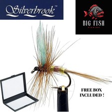 12 x Silverbrook Pale Watery Spinning Trout Dry Fly Fishing 12/14/16 + FREE BOX