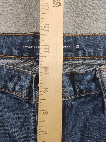 Ralph Lauren Sports Women's Jean Shorts Blue Size 12 Cotton Mid Rise 4" Denim - Picture 6 of 7