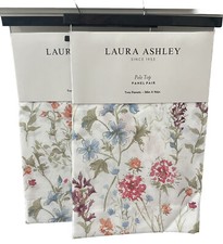 Laura Ashley Wild Meadow Floral 4x Window Curtains Pole Top Panel Drapes 38x96