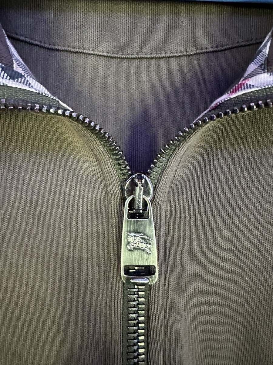 Burberry Golf Men's Sweatshirt Quarter Zipper Brown Size
