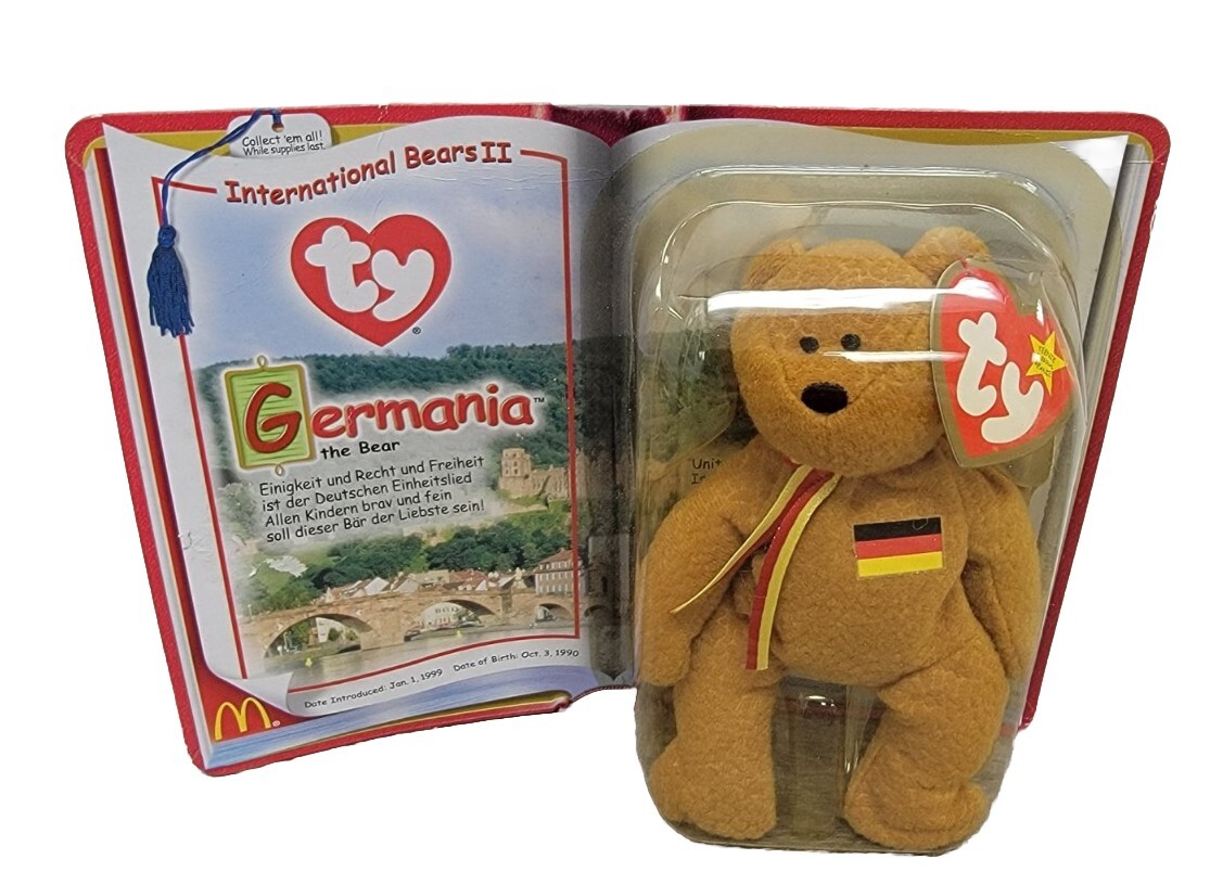 RARE ERROR Germania The Bear Ty Teenie Beanie Baby Intern. Bears