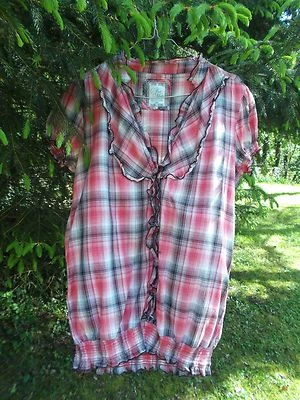 FRESH MADE BELLE CHEMISE FEMME ROUGE A CARREAUX T L soit 42 / 44 TBE - Photo 1/4