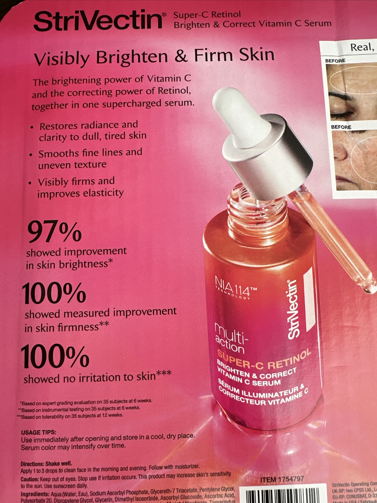 StriVectin Vitamin C Meets Retinol Visibly Brighten & Firm Skin. eBay