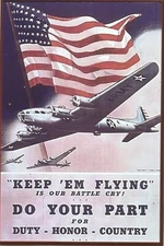 WW II - Usa  Photo  Art  --  Keep `em Flying  