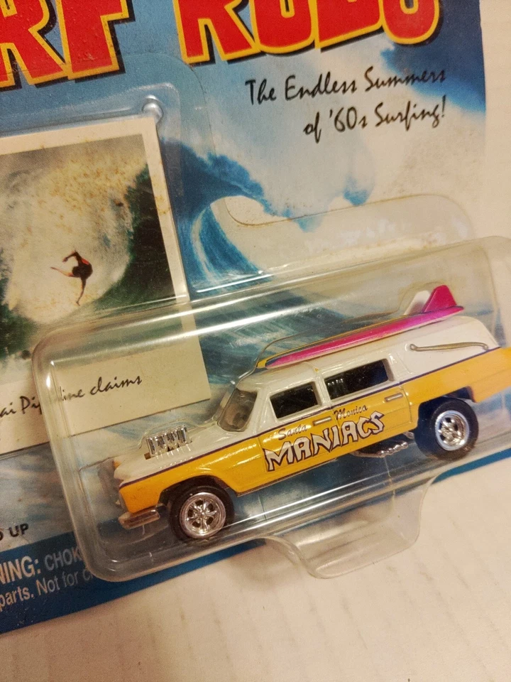 JOHNNY LIGHTNING 🌊 CAÑAS DE SURF 🏁 SANTA MONICA MANIACS 🌊 COCHE FUNDIDO A PRESIÓN 1/64 ¡NUEVO EN PAQUETE! Foto 2 de 4
