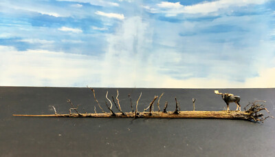 Lying Snag Dead Model Fir Tree, 9'', Handmade, Highest Detail, HO Scale, LowShip