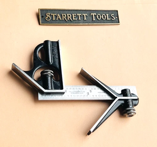 STARRETT No. 33HC-4-4R  4" Combination Square With Square And Center Head. USA!!