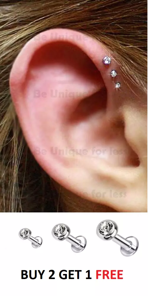 Three forward store helix piercing