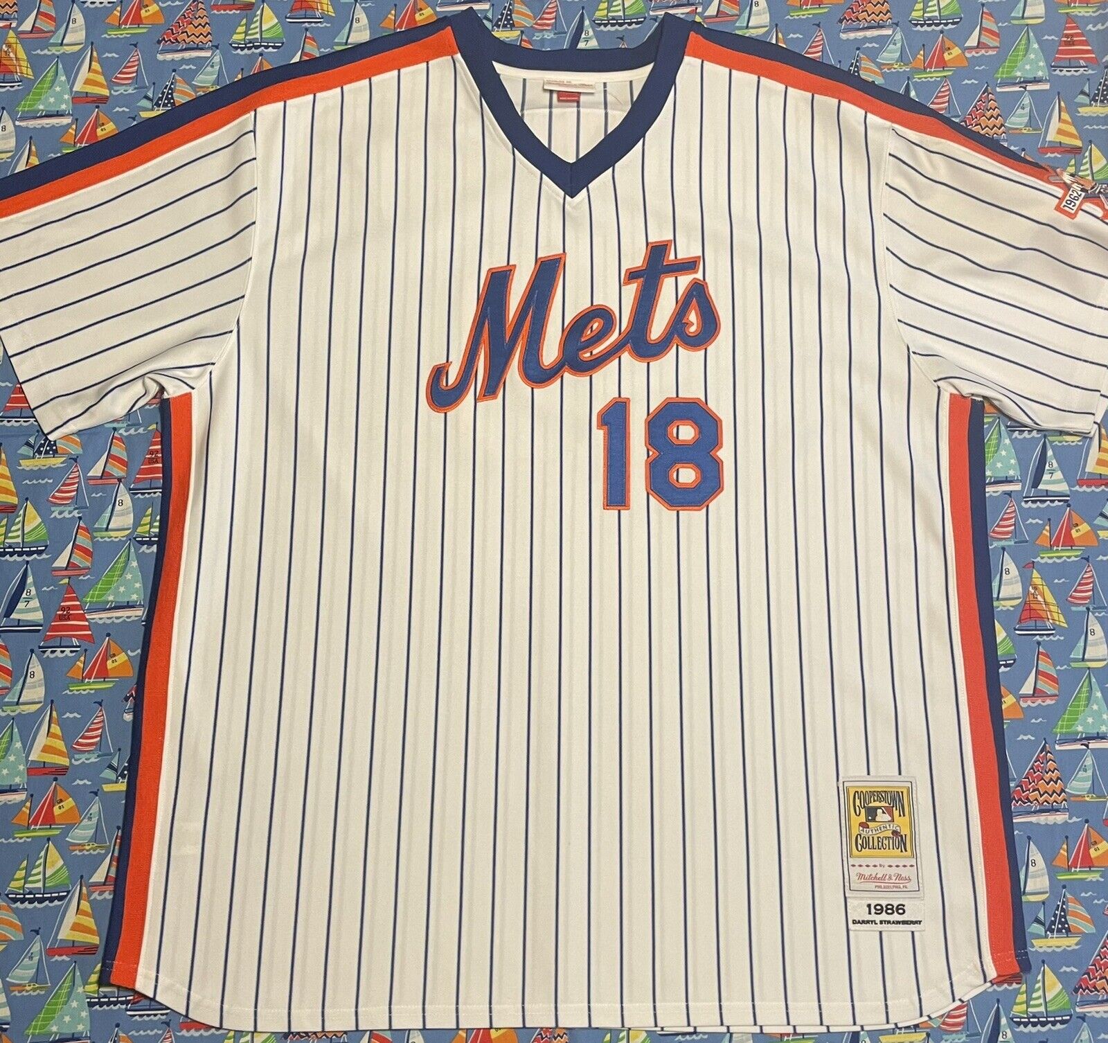 Authentic Mitchell & Ness MLB New York Mets Darryl Strawberry Baseball  Jersey