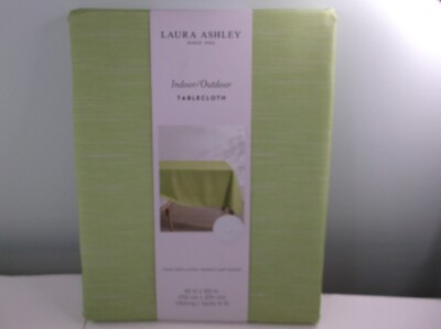 LAURA ASHLEY 60'' x 102'' Oblong Tablecloth  Color Linear-Pear Sage New in Package