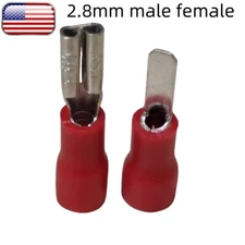 100pcs Female Male Spade Terminal 2.8mm Insulated Crimp Wire Connector 22-16AWG