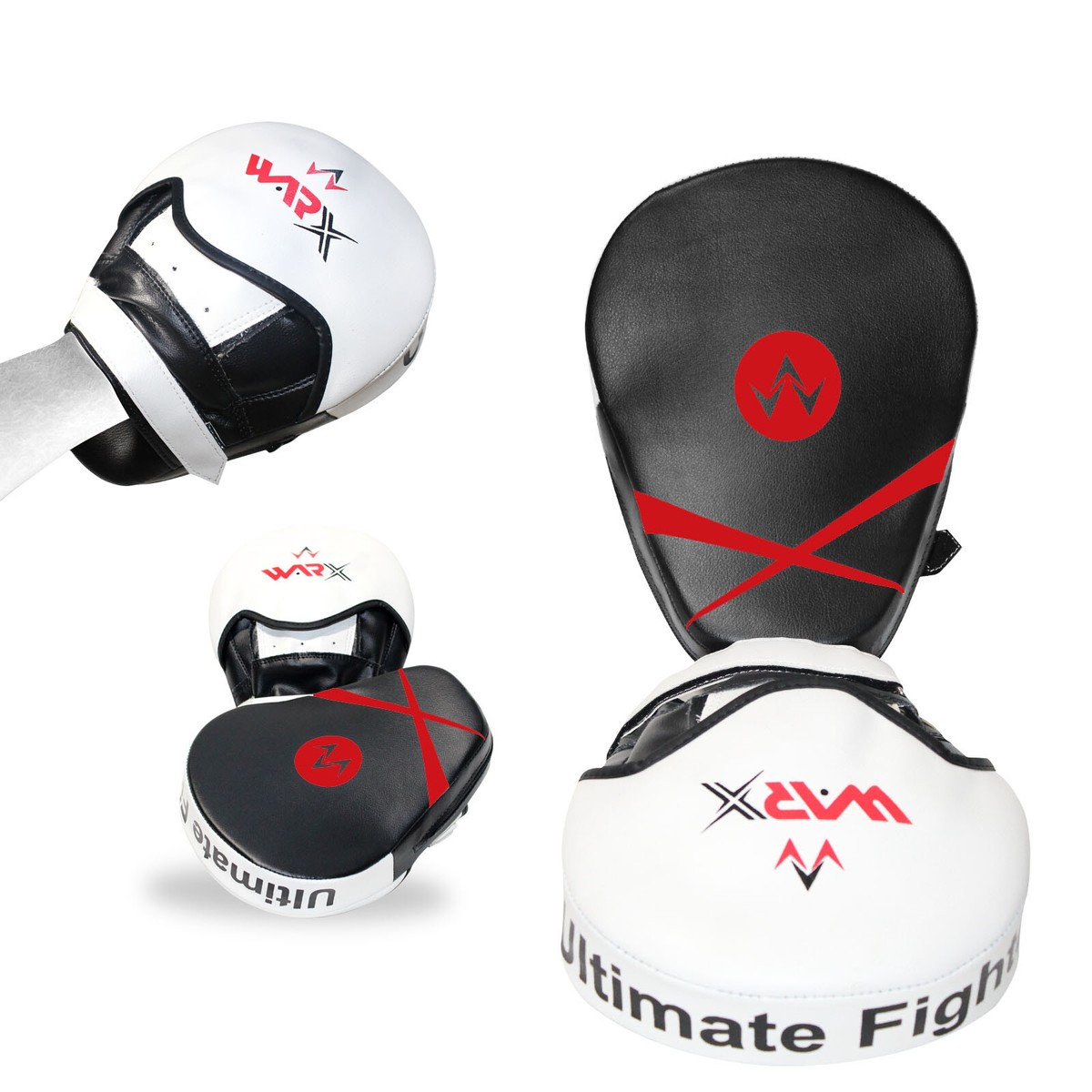WARX Boxing Hook & Jab Focus Pads – MMA Training, Muay Thai Punching Mitts, Leather-Like, Pakistan Made