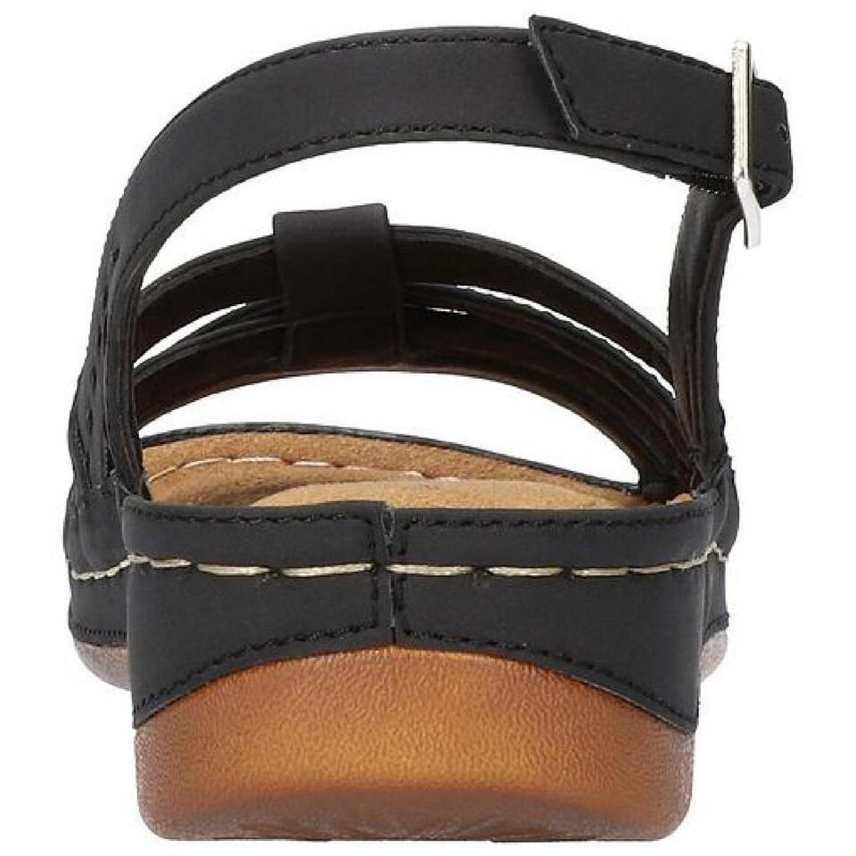 Easy Street Womens Kehlani Black Wedge Sandals Shoes 9 Medium (B,M ...