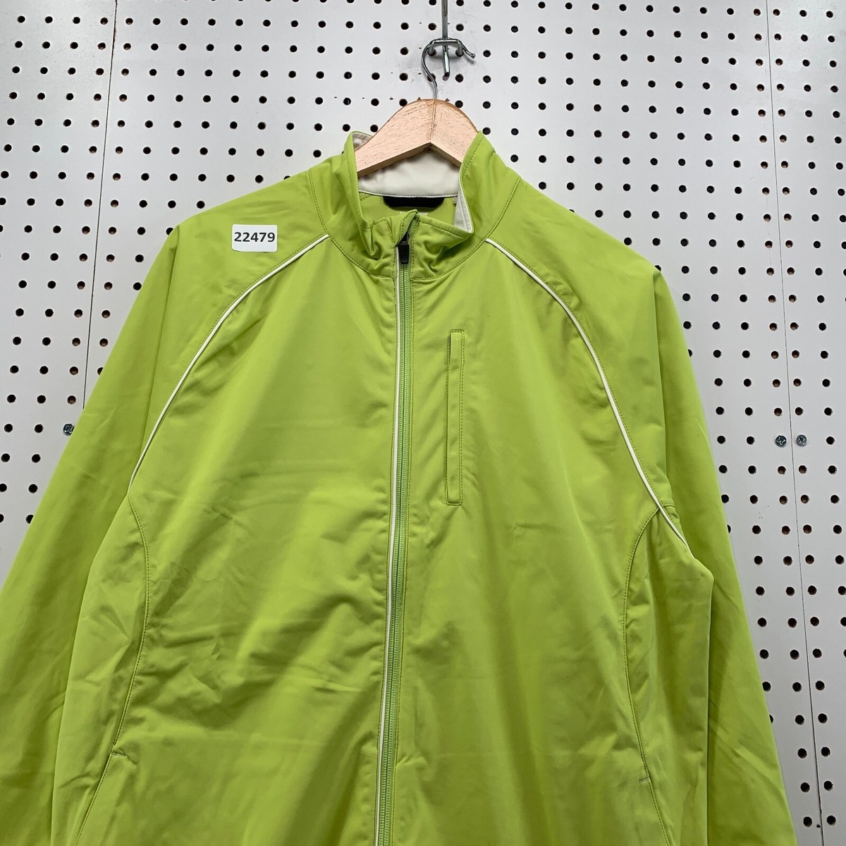 Cutter & Buck Windbreaker Jacket Lime Green Men Small 22x28 Water