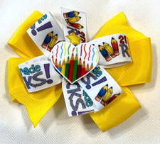 Beautiful Pencils 2nd Grade Rocks inspired hair bow for girls.