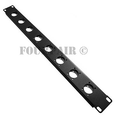 8-Hole 1U Audio Rack Panel Chassis Mount for Neutrik D Size XLR 1/4'' TRS SPEAKON