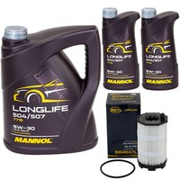 MotoröL Set Mannol 5W30 Longlife API SN 7 Liter + ÖLfilter FüR Audi A6 Avant RS6
