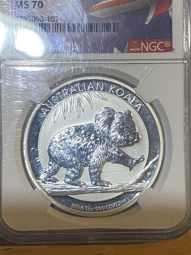 2016P Australia Koala Silver 1 Oz. $1 Coin NGC MS70. Top Pop 📈📈 - Picture 3 of 5