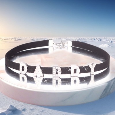 Customized Rhinestone SISSY Letters Choker Necklaces Women Luxury Leather Collar