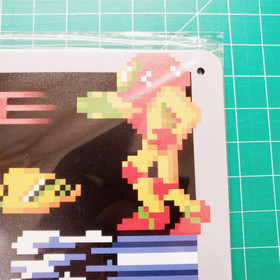 Metroid box art metal sign 8x12 inch Samus Aran NES retro game room wall d&eacute;cor
