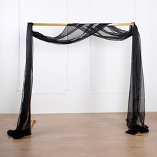 BLACK 18 ft Sheer Organza BACKDROP CURTAIN Window Drape Panel Home Decorations