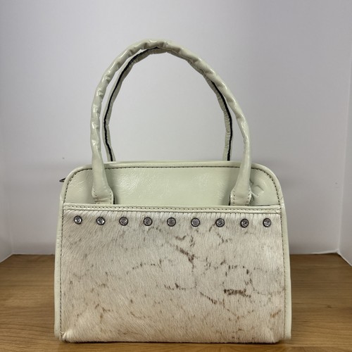 Patricia Nash White Haircalf Metallic Bag Bling no shoulder strap - Picture 2 of 11