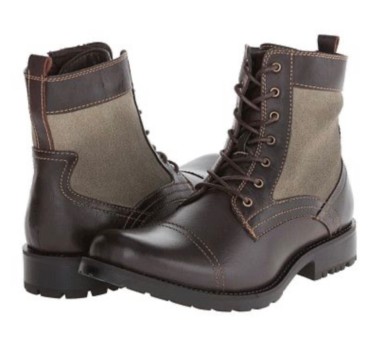 Men\'s Size 14M Steve Madden P-Roamer Leather Boots REID Dark Brown Lace-Up Lug Men main image 3