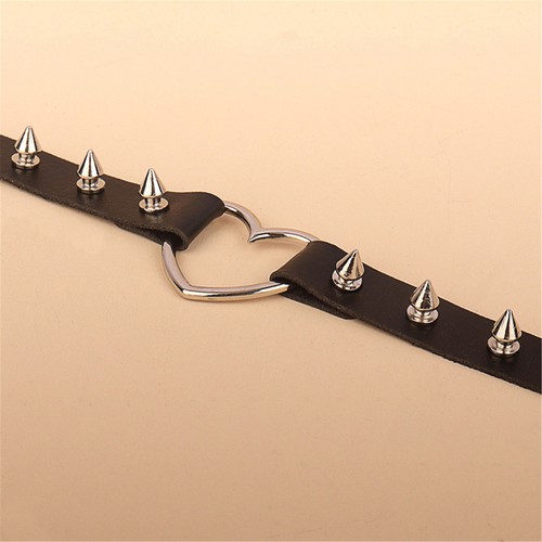 3pcs Women Punk Rivet Leather Thigh Garter Belt & Choker Sockings Suspender Set - Picture 9 of 9