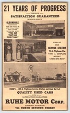 1937 OLDSMOBILE / TEXACO GAS AD 7th St. Allentown PA 6"X10" 1930's APS102