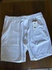 NWT MEN'S PUMA 101 FIT 9" SHORTS, SIZE: 38, COLOR: WHITE M5.14