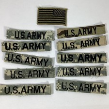 US Army Name Tape Lot Flag Patch USGI Nametape Tag Hook Loop