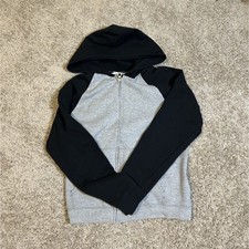 Hanes EcoSmart Men's Full Zip Hooded Fleece Hoodie Gray Black Size M