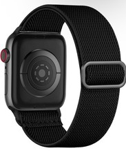 Maledan Black Stretchy Solo Loop Compatible with Apple Watch Band 40mm 38mm 41