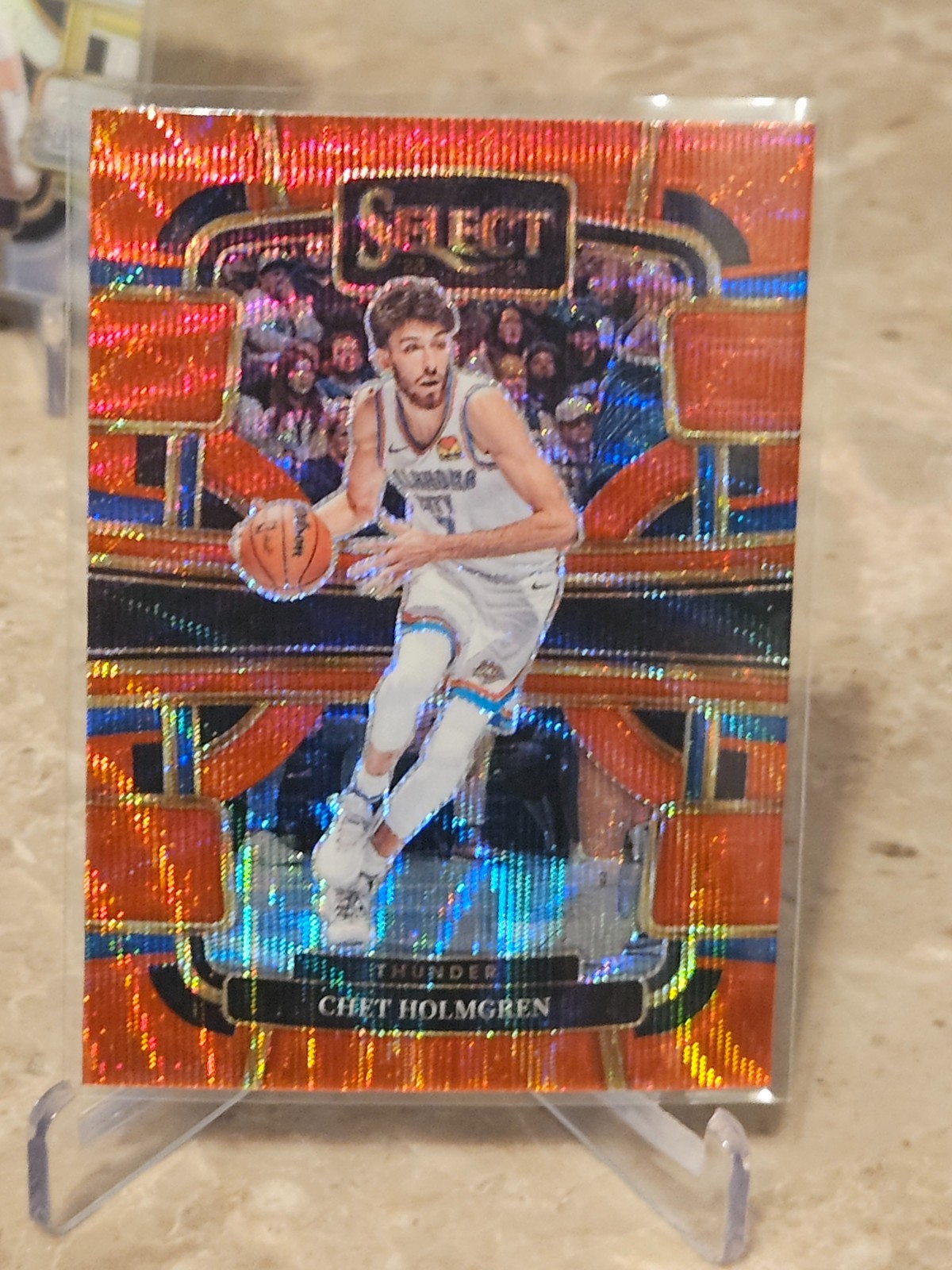Chet Holmgren 2023-24 Panini Select Red Wave Prizms #41 Oklahoma City Thunder