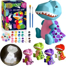 4.3in Paint Your Own Dinosaur Lamp Kit - Arts and Crafts Supplies Painting Kit..