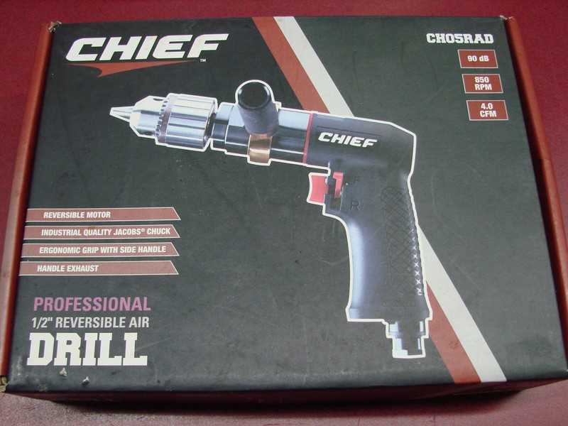 Chief CH05RAD Pneumatic AIR DRILL 1/2" - Reversible Professional 90 dB