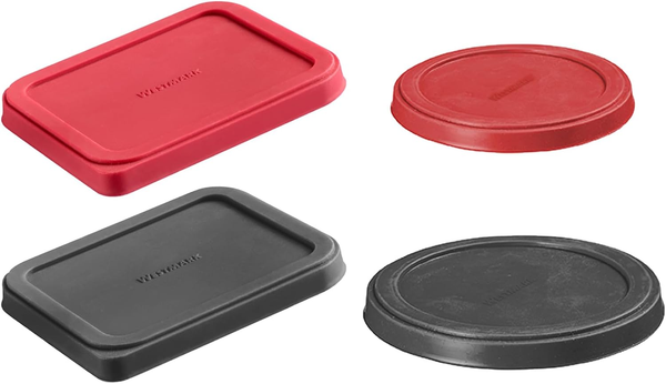Westmark 4 Frischhaltedeckel Aus Silikon – Set 2X Rund (ø 8 Und 10 Cm) Und 2X Ec-image