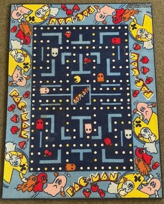 1980 Pac-Man Classic Arcade Maze Rug 48'' by 36''