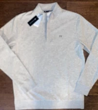 TravisMathew Men's Cloud 2.0 Golf 1/4 Zip, Heather Grey, Large, MSRP: $149!!
