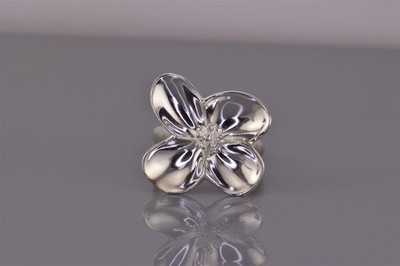RLM Studios Sterling Silver 22mm Sculpted Petals Flower Band Ring 10g 925 Sz: 8