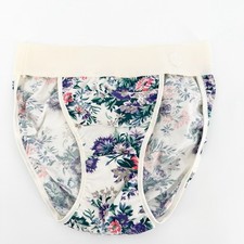 Vintage VICTORIA  S SECRET SIGNATURE FLORAL Hi LEG RIO BRIEF Cotton Panty