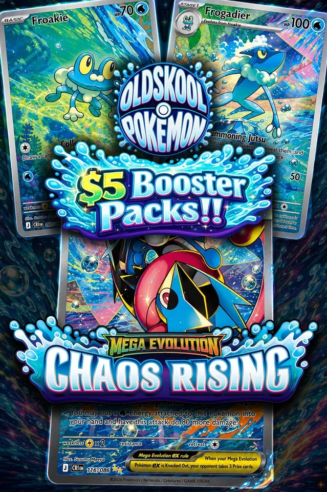 Pokemon Chaos Rising Booster Pack MSRP Drops & $1 Start Auctions with OSP