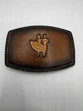 Vintage Leather Alumaline 4108 Belt Buckle 3.25" X 2.25"-Square Dancer-Weaver