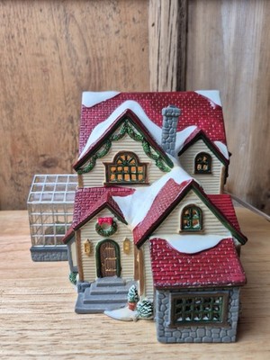 Lemax Village Collection Porcelain Lighted House with Greenhouse
