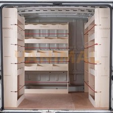 Peugeot Boxer 2006- MWB NS Rear, Driver Side with Toolbox Shelves and Bulkhea...