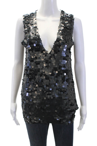 Chemisier J.Crew Femme - Noir - Dentelle Et Volants - Col Haut Sans Manches - Taille XXS - Occasion Parfait état
