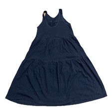 Everlane The Weekend Tiered Dress Sleeveless Low Back Scoop Neck Black XS